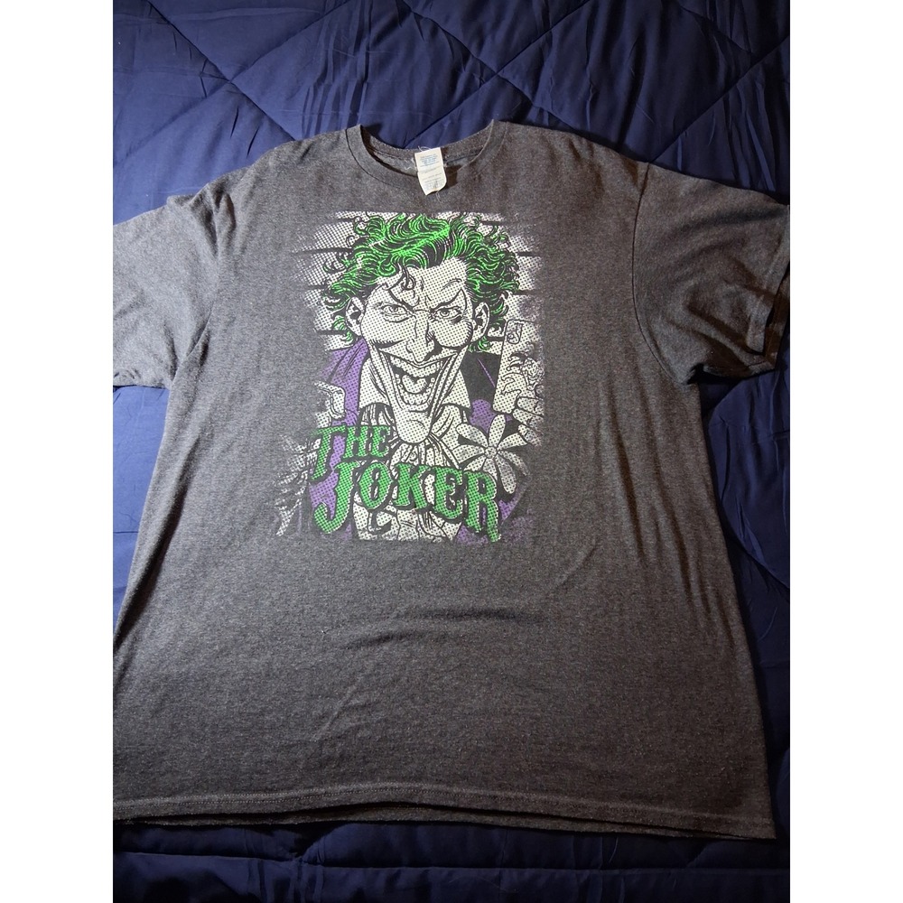 Delta DC Comics The Joker Graphic T-Shirt Men XL Charcoal Gray Heather Short Slv